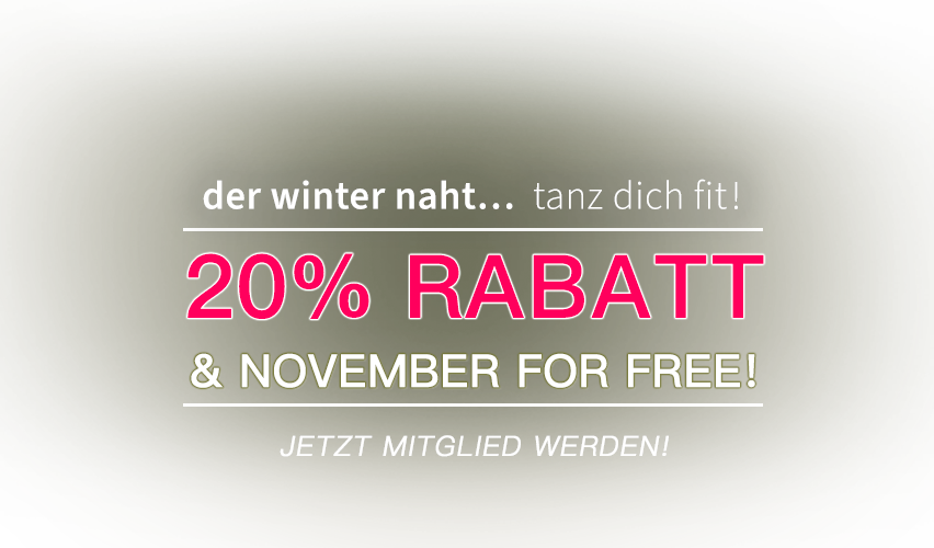 20% Rabatt & November for free! / Jump in Tanzstudio München, Tanzschule München